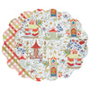 Beatriz Ball Giftware Beatriz Ball VIDA Pagoda and Carlie Plaid Reversible 15.5 Round Placemats Set of 4 Red & Orange
