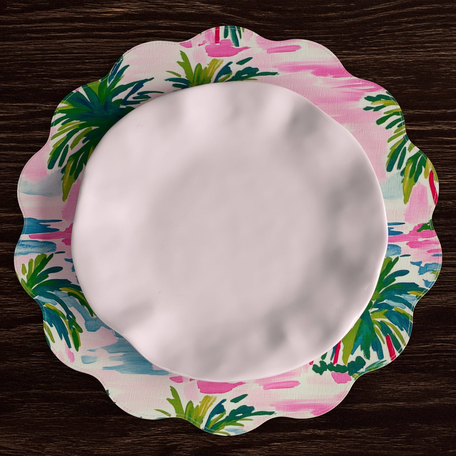 Beatriz Ball Giftware Beatriz Ball VIDA Palm Trees Reversible  Round Placemats Set of 4 (Multi)