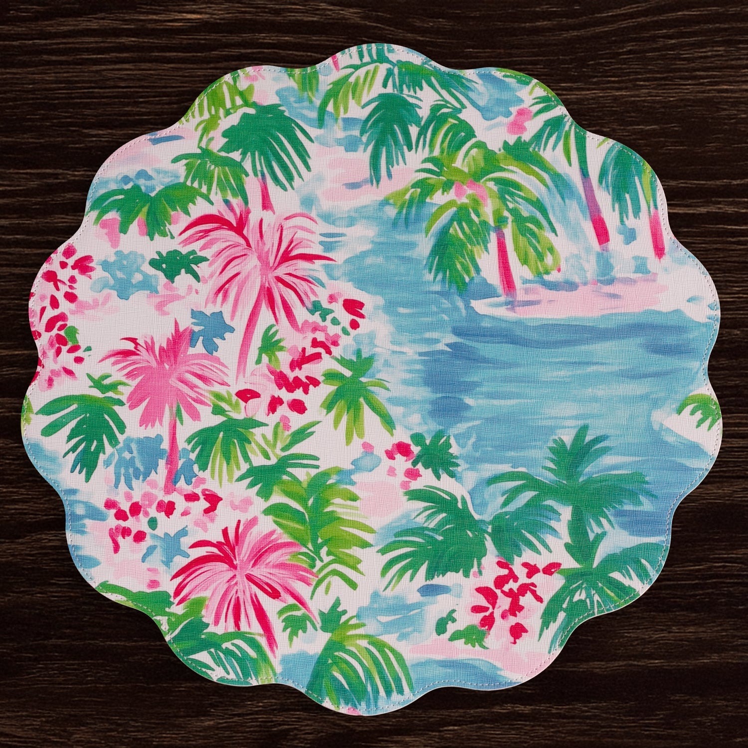 Beatriz Ball Giftware Beatriz Ball VIDA Palm Trees Reversible  Round Placemats Set of 4 (Multi)