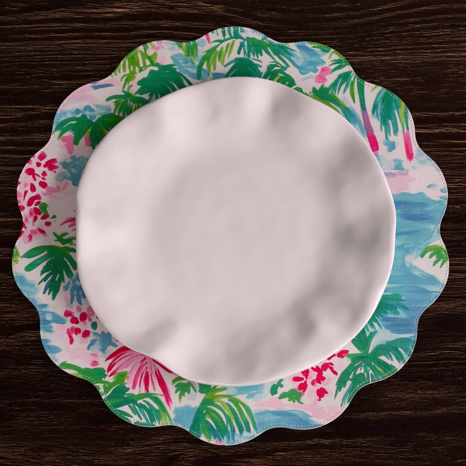 Beatriz Ball Giftware Beatriz Ball VIDA Palm Trees Reversible  Round Placemats Set of 4 (Multi)