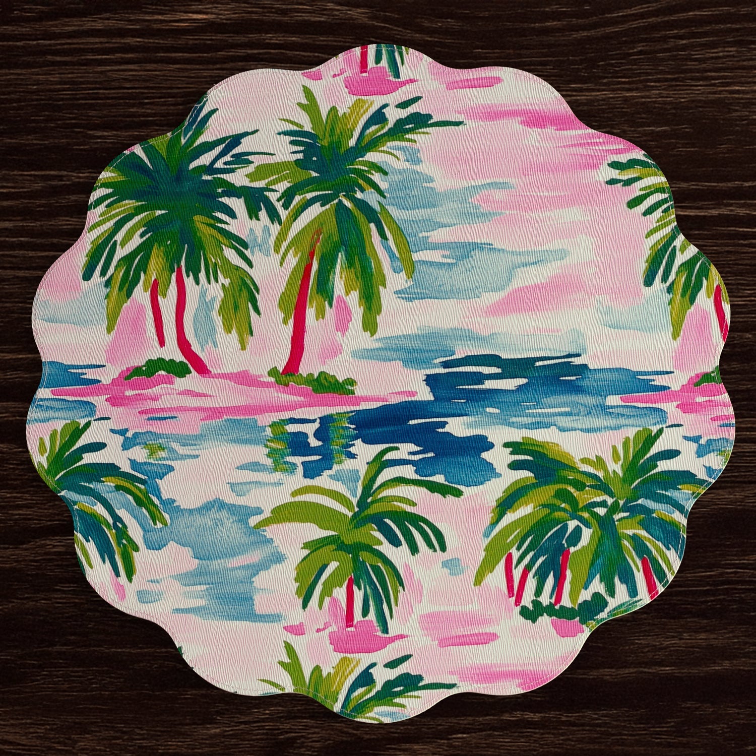 Beatriz Ball Giftware Beatriz Ball VIDA Palm Trees Reversible  Round Placemats Set of 4 (Multi)