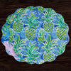 Beatriz Ball Giftware Beatriz Ball VIDA Pineapples & Palms Reversible  Round Placemats Set of 4 (Blue & Green)