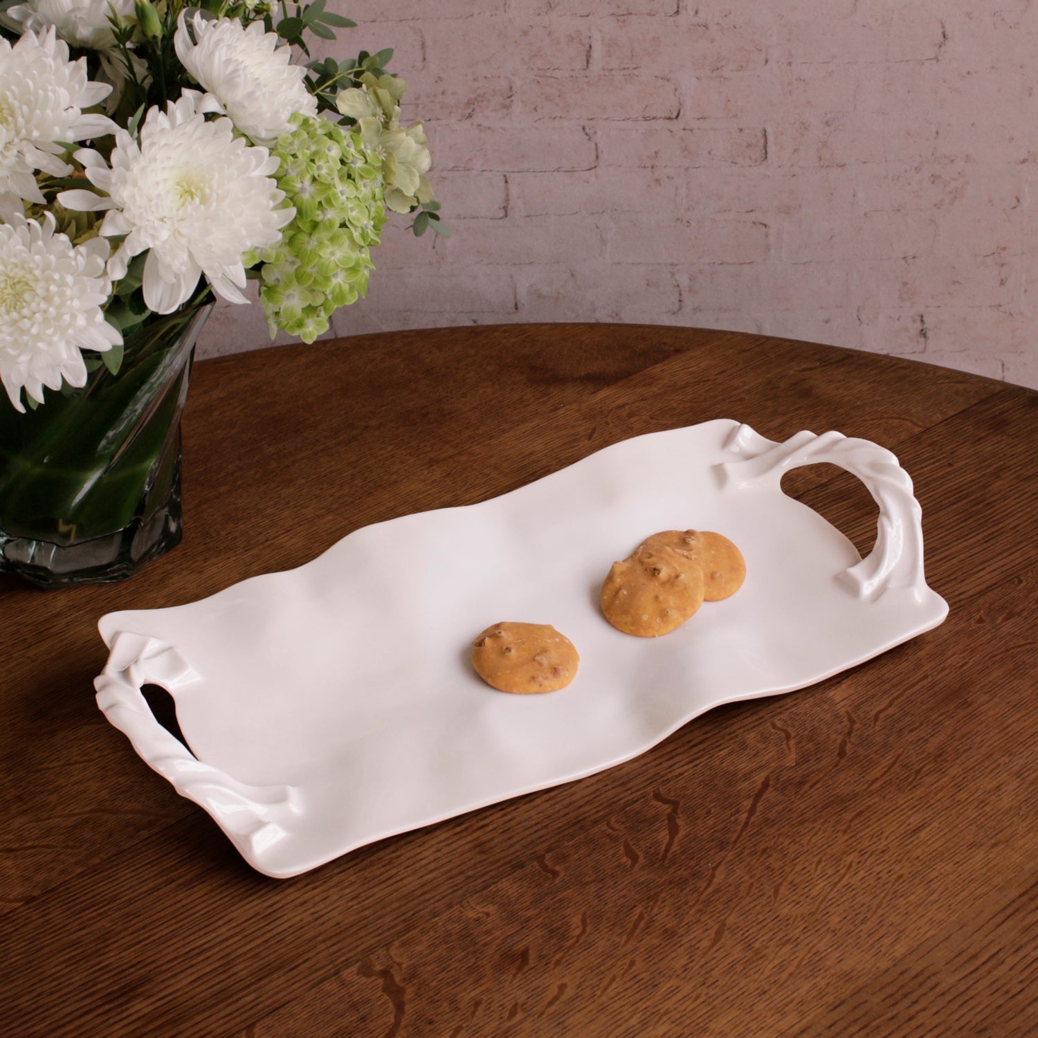 Beatriz Ball Serveware Beatriz Ball VIDA Sasha Long Rectangle Tray with Handles White