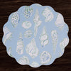 Beatriz Ball Giftware Beatriz Ball VIDA Shells & Scallops Reversible  Round Placemats Set of 4 (Blue & White)