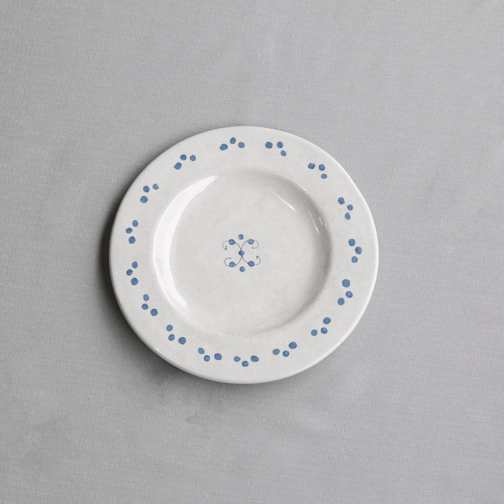 Beatriz Ball Vida Sienna 9.25" Salad Plate Set of 4 (White and Blue)