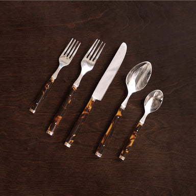 Beatriz Ball Serveware Beatriz Ball VIDA Tortoise and Gold Stainless Flatware Set of 5 (Gold)
