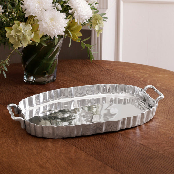 Beatriz Ball Servware Beatriz Ball VINTAGE Fluted Oval Tray with Handles
