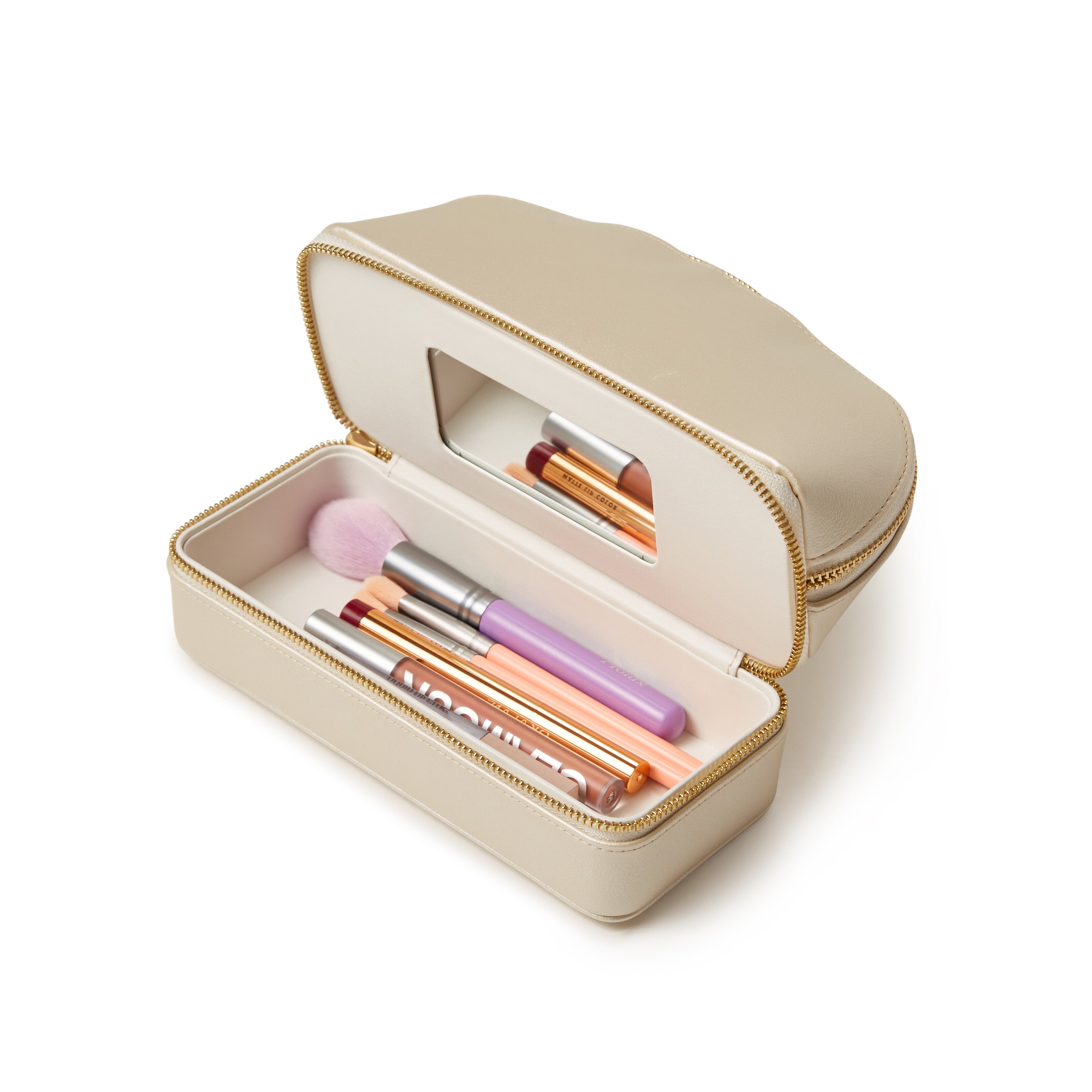 Brouk & Co Giftware Abbey Travel Cosmetic Case Pearl White
