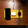 Brouk & Co Giftware Yellow Ace 3 in 1 Portable Wireless Fast Charging Pad