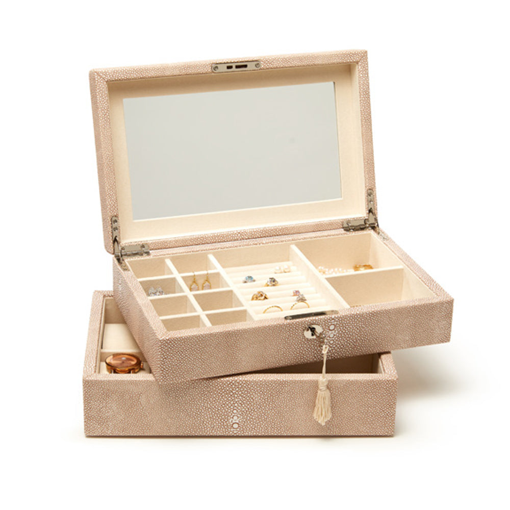 Brouk & Co Giftware Light Brown Aiden Stackable Jewelry Box - Set of 2