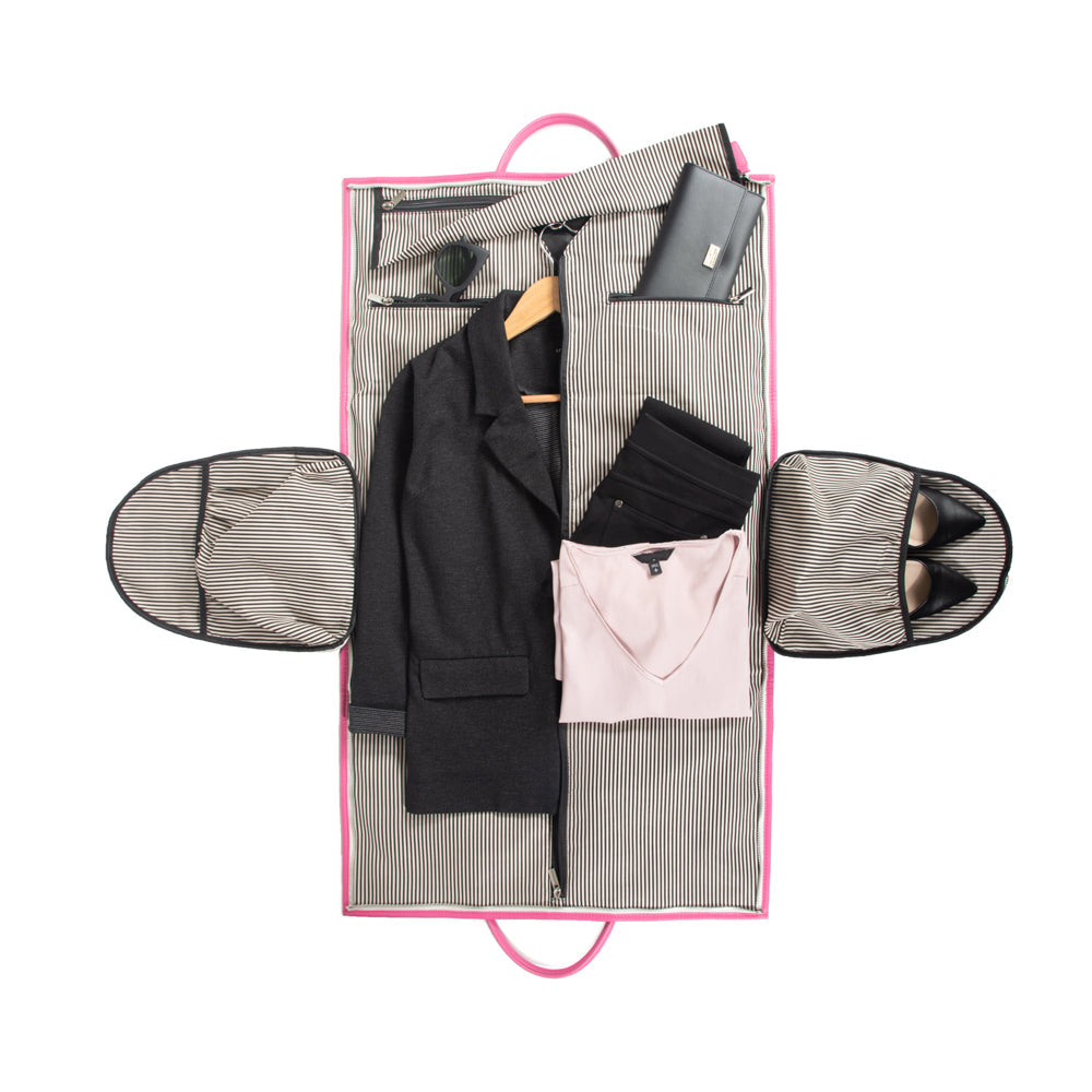 Brouk & Co Giftware Capri 2-N-1 Garment & Duffel Bag Fuchsia/Co