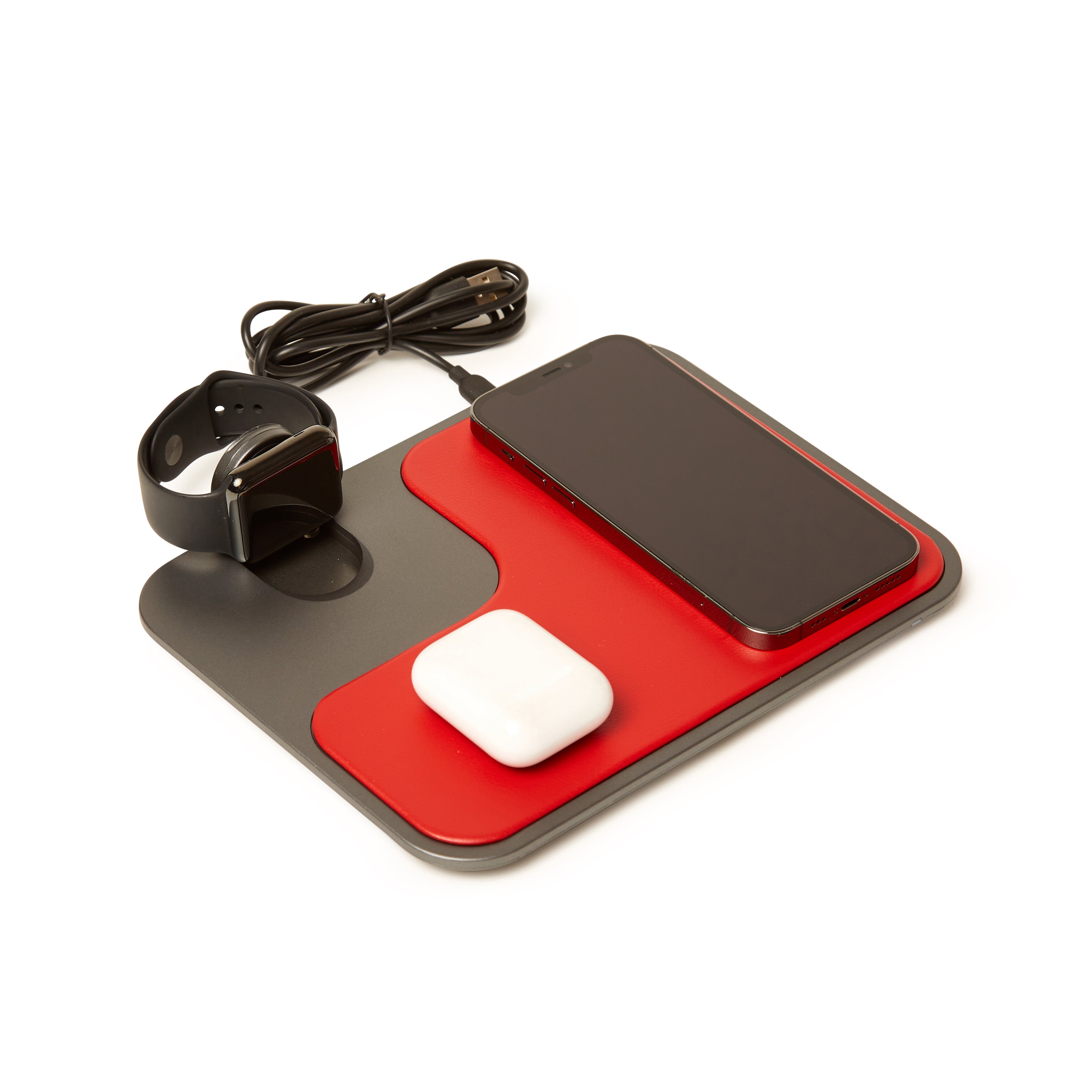 Brouk & Co Giftware Red Coen 3 In 1 Wireless Charging Tray