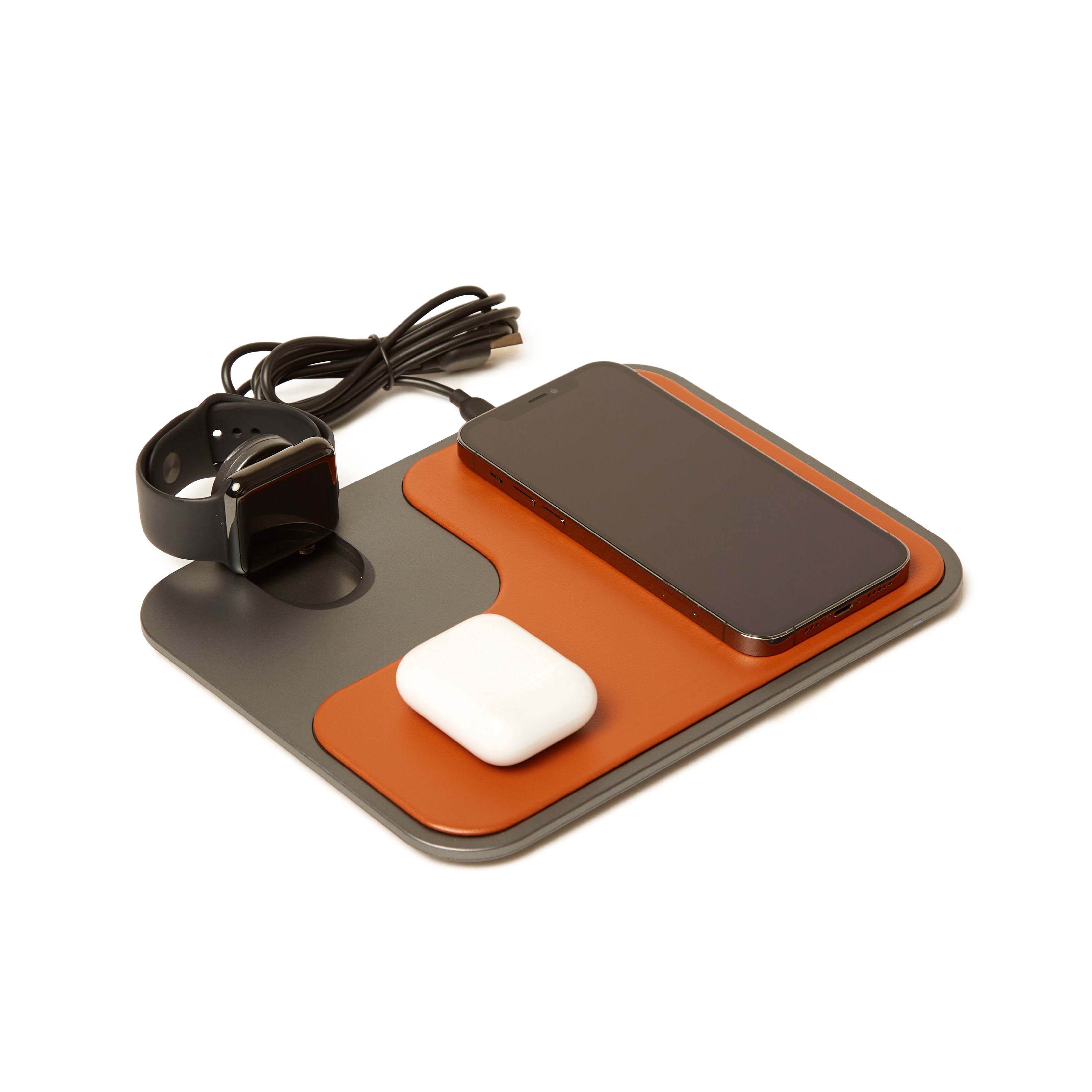 Brouk & Co Giftware Brown Coen 3 In 1 Wireless Charging Tray