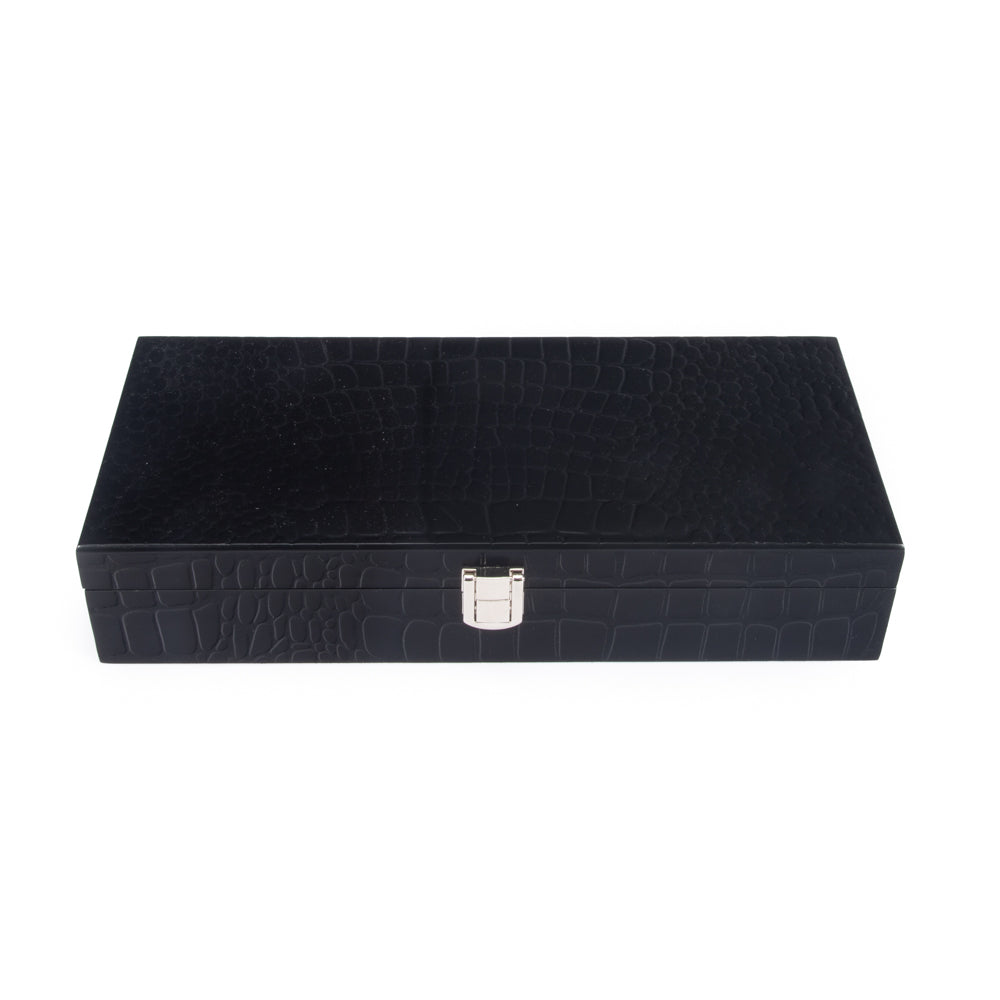 Brouk & Co Giftware Croc Laser Engraved 100 Chip Poker Set Black