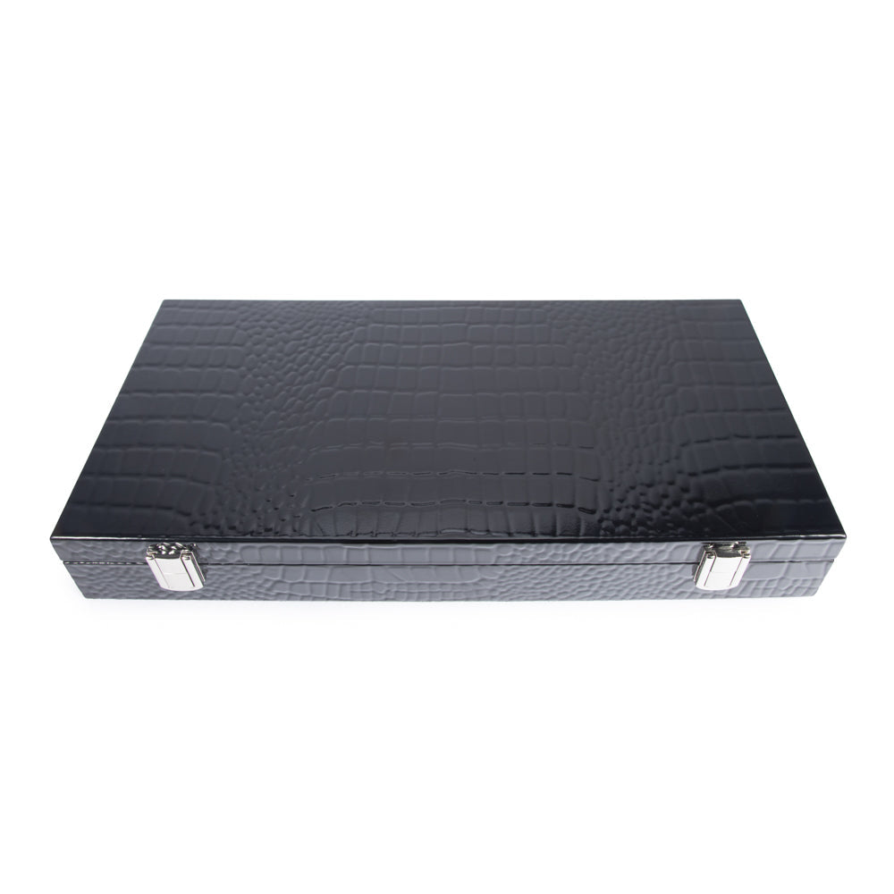 Brouk & Co Giftware Croc Laser Engraved 300 Chip Poker Set Black