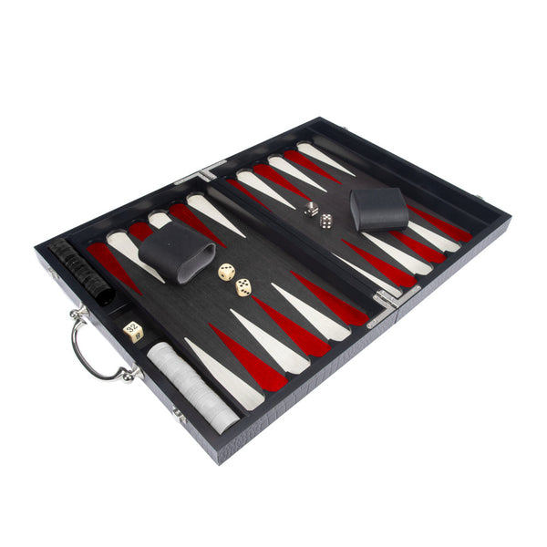 Brouk & Co Giftware Croc Laser Engraved Backgammon Black