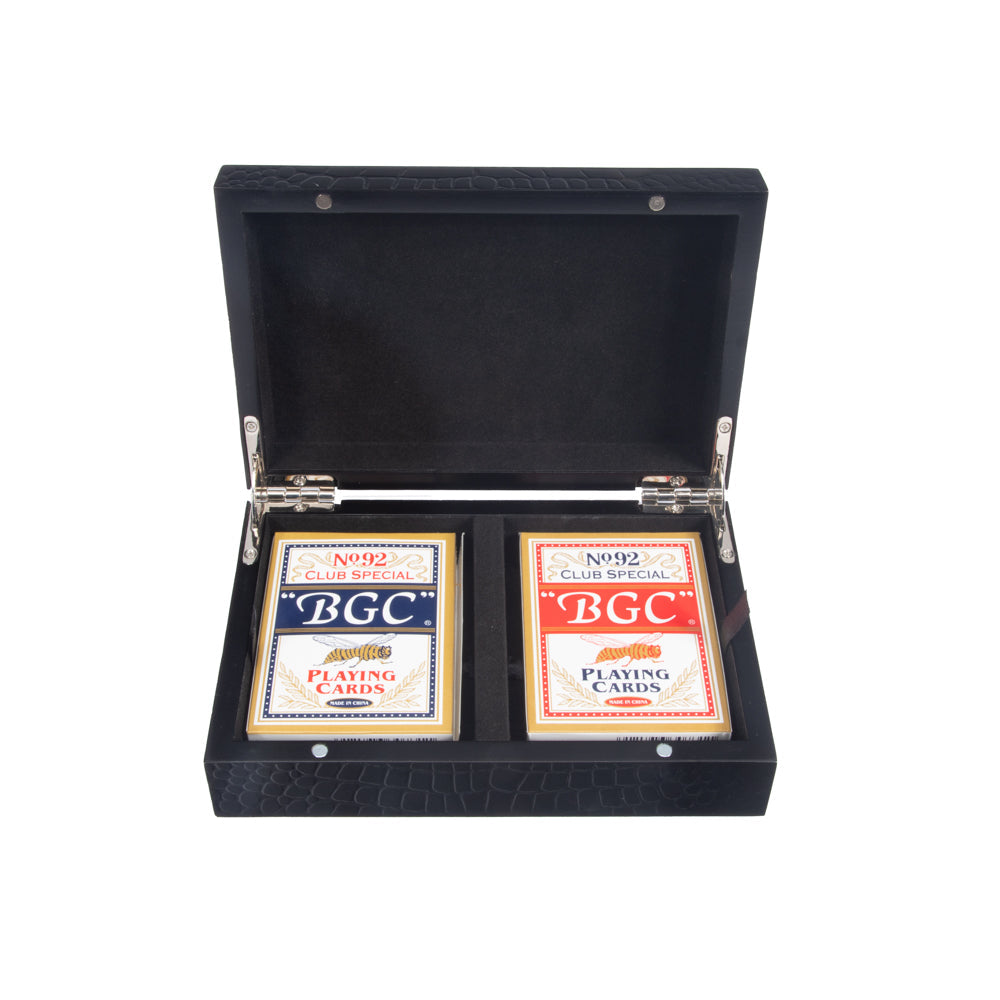 Brouk & Co Giftware Croc Laser Engraved Card Set Black