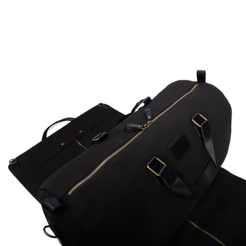 Brouk & Co Giftware Harrison 2 Piece Duffel & Garment Bag Black