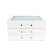 Brouk & Co Giftware Kendall 3 Clear Lid Jewelry Box White