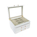 Brouk & Co Giftware Kendall 3 Clear Lid Jewelry Box White
