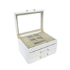 Brouk & Co Giftware Kendall 3 Clear Lid Jewelry Box White