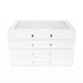Brouk & Co Giftware Kendall 4 Clear Lid Jewelry Box White