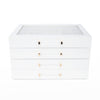 Brouk & Co Giftware Kendall 4 Clear Lid Jewelry Box White