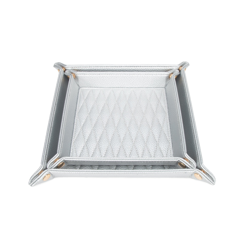 Brouk & Co Giftware Leah 2-Piece Quilted Throw All Silver