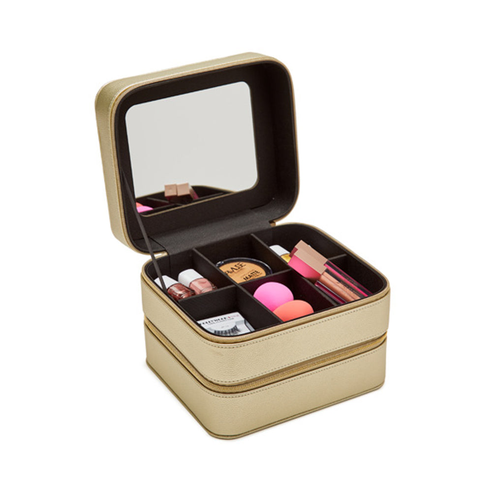 Brouk & Co Giftware Gold Leah Travel Cosmetic Case