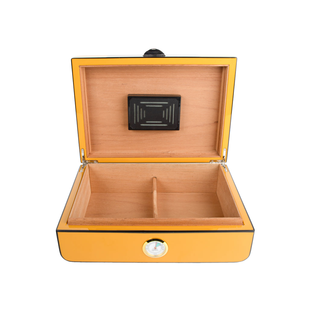 Brouk & Co Giftware Lorenzo Cigar Humidor (Mustard)