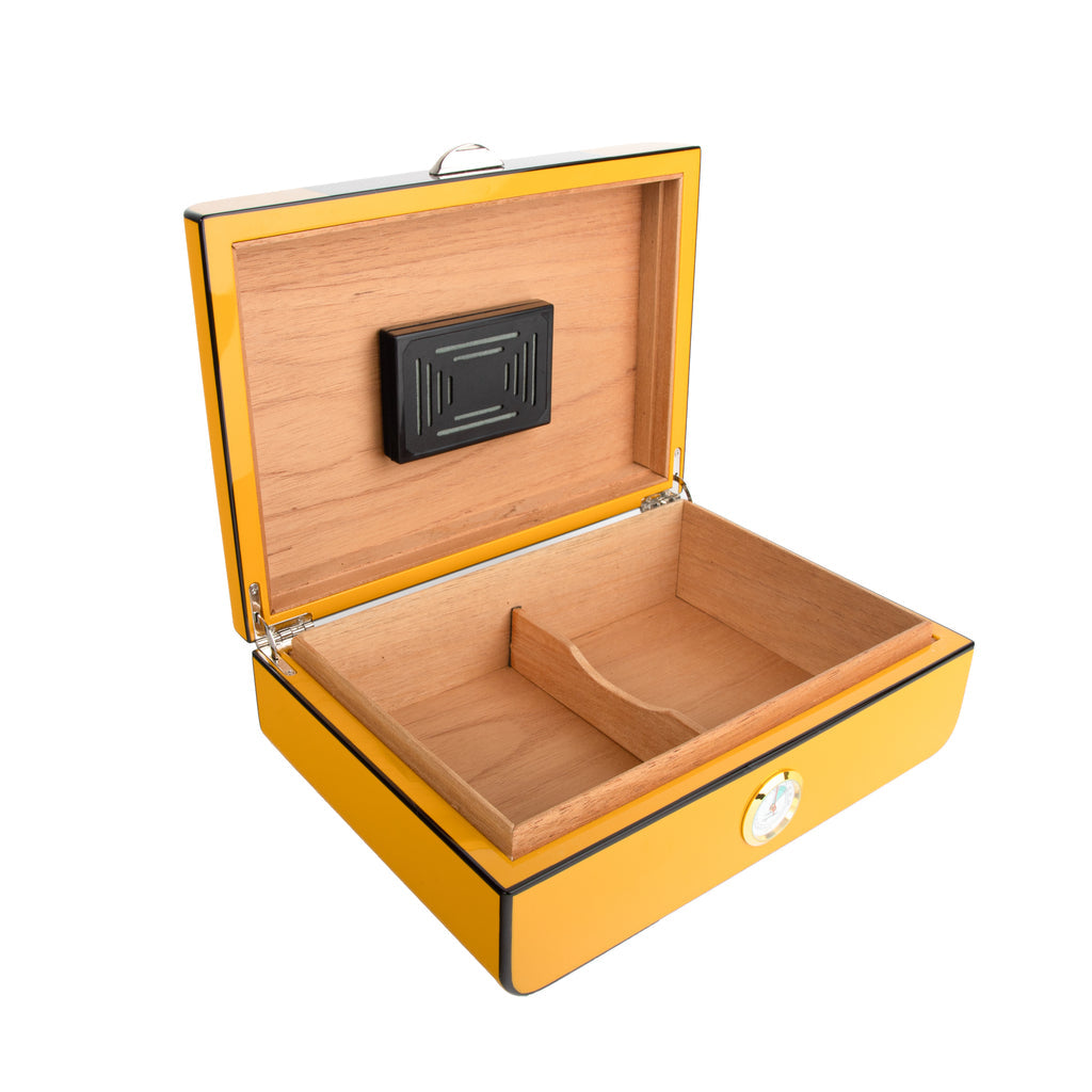 Brouk & Co Giftware Lorenzo Cigar Humidor (Mustard)