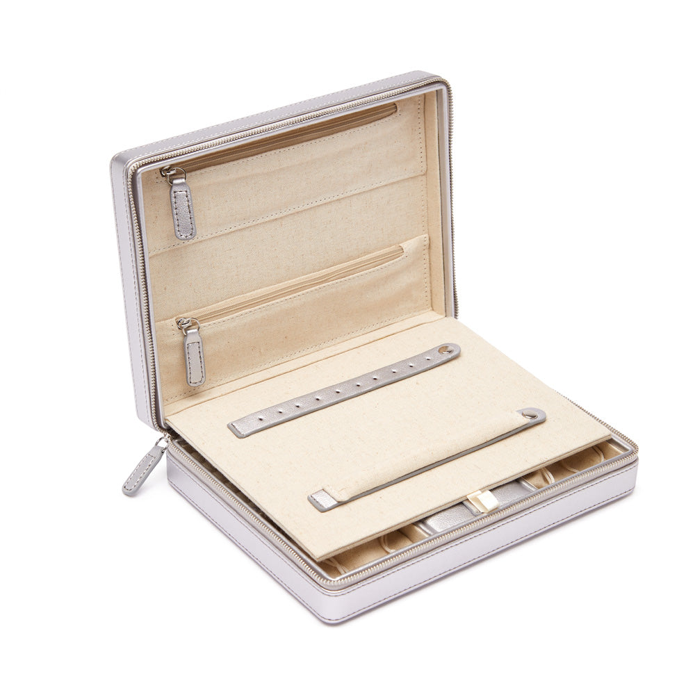 Brouk & Co Giftware Luna Large Travel Jewelry Case (Silver)