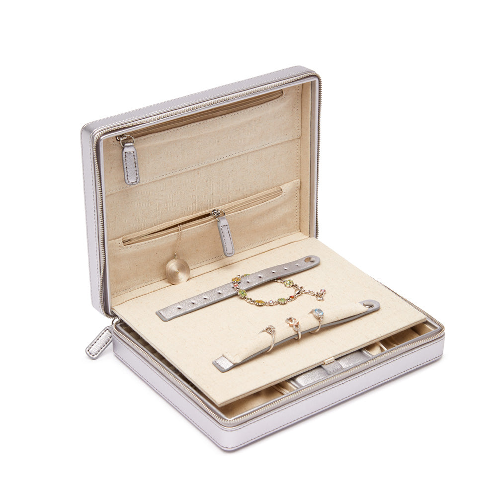 Brouk & Co Giftware Luna Large Travel Jewelry Case (Silver)