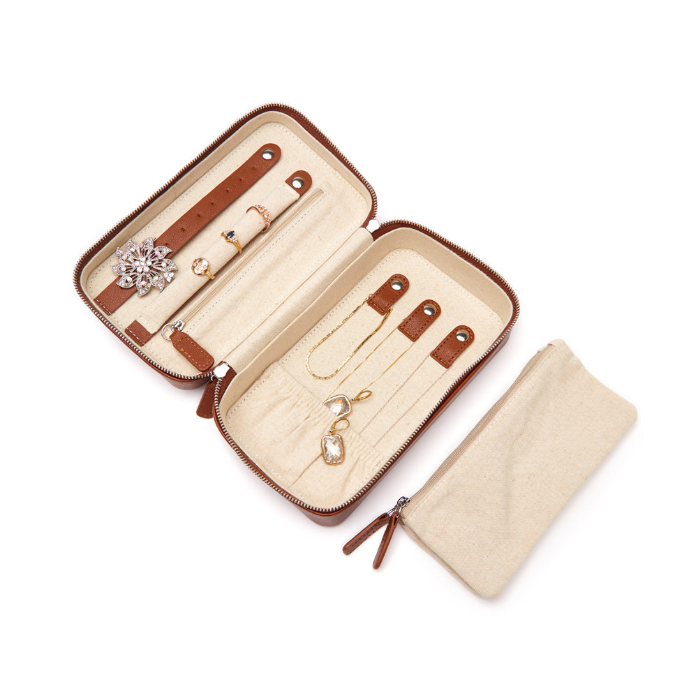 Brouk & Co Giftware Luna Medium Travel Jewelry Case (Brown)