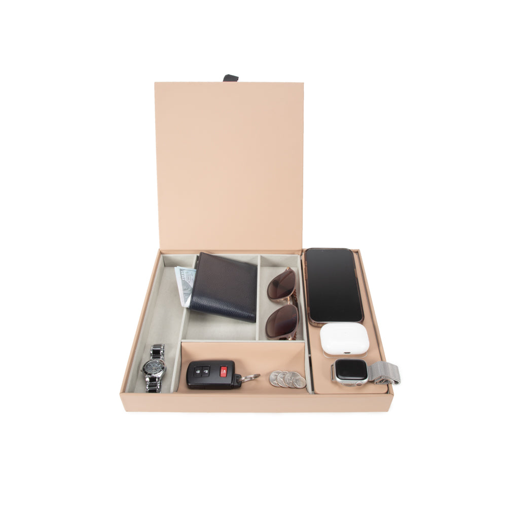 Brouk & Co Giftware Tan Lux 3-in-1 Fast Charging Valet