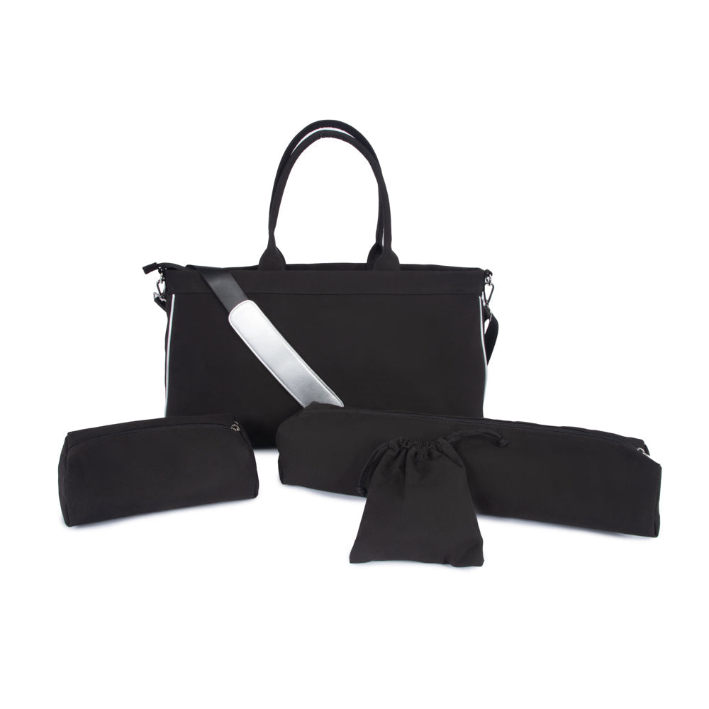 Brouk & Co Giftware Black with Silver Trim Mahjong Tote Bag