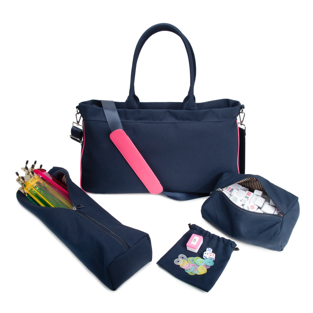 Brouk & Co Giftware Navy Mahjong Tote Bag