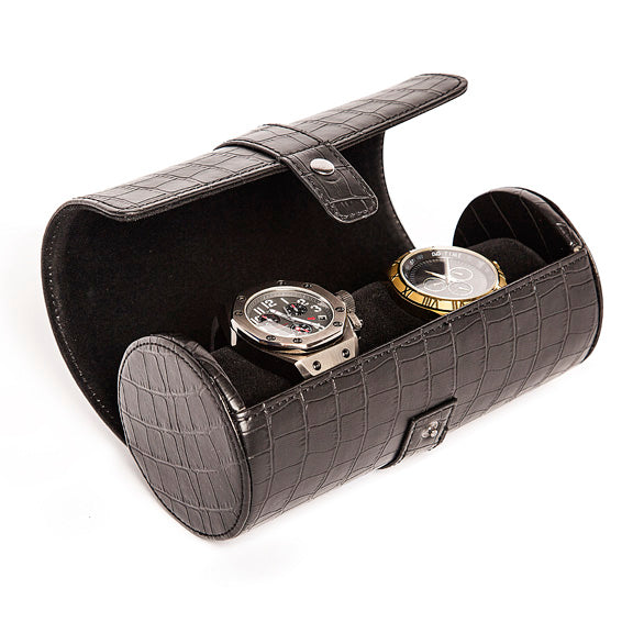 Brouk & Co Giftware Martin Watch Roll Black Croc