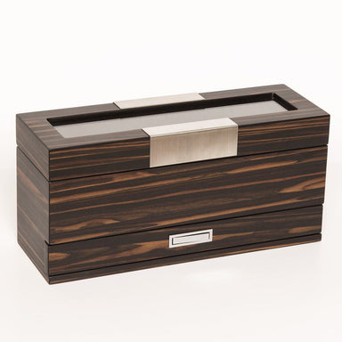 Brouk & Co Giftware Matte Ebony Watch Box 5 and Jewelry Tray