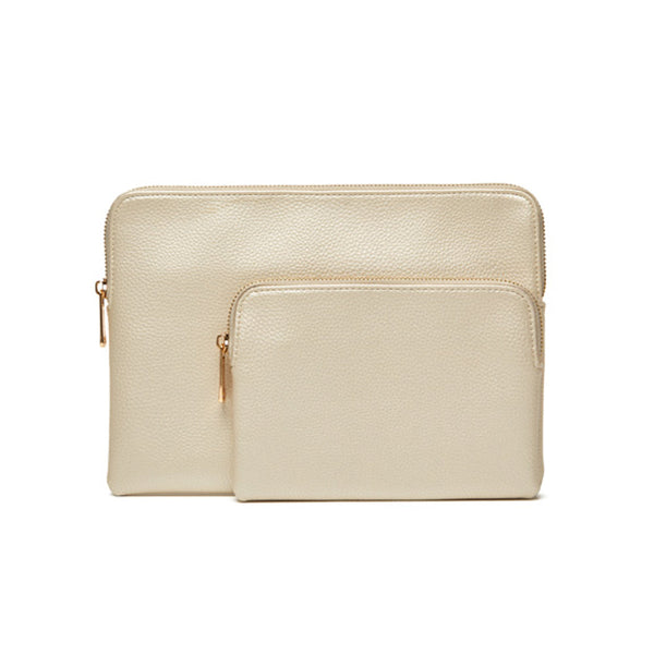 Brouk & Co Giftware Mia 2 Piece Pouch Pearl White