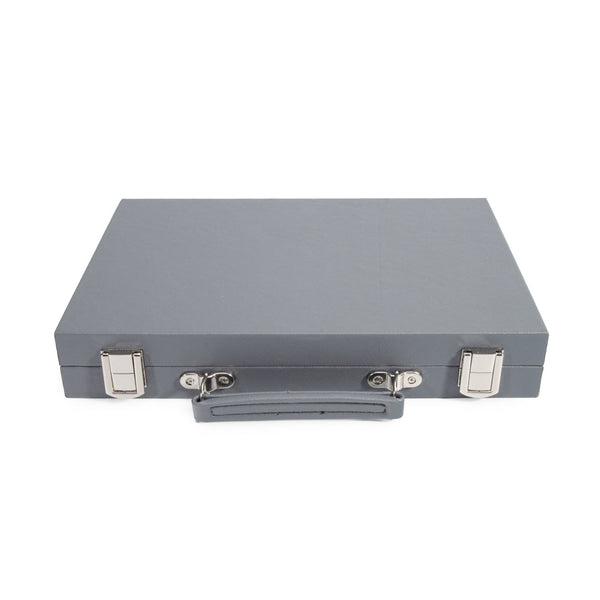 Brouk & Co Giftware Mini Travel Backgammon Steel Grey