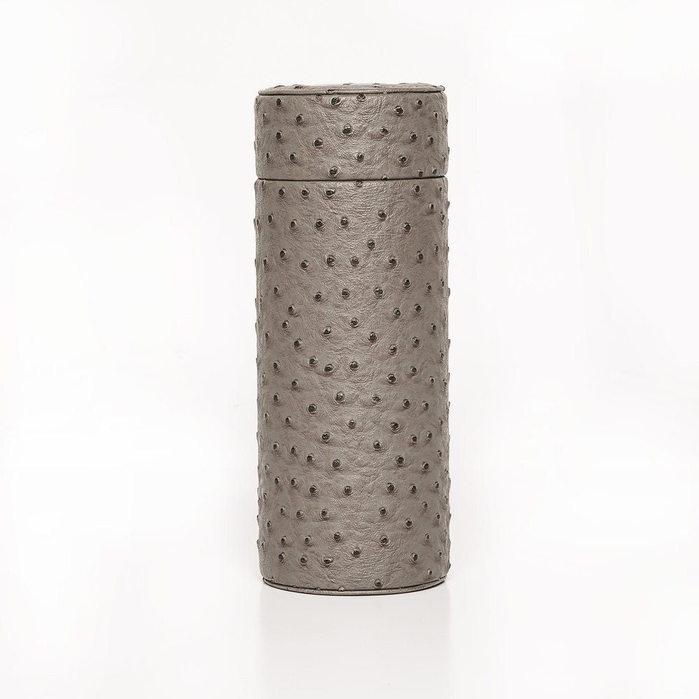 Brouk & Co Giftware Ostrich Travel Cigar Humidor - Grey