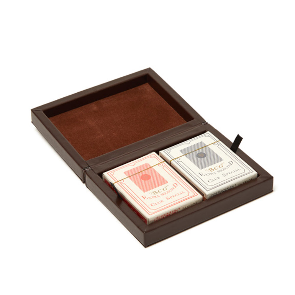Brouk & Co Giftware Chocolate Brown Paige Poker Card Set Assorted