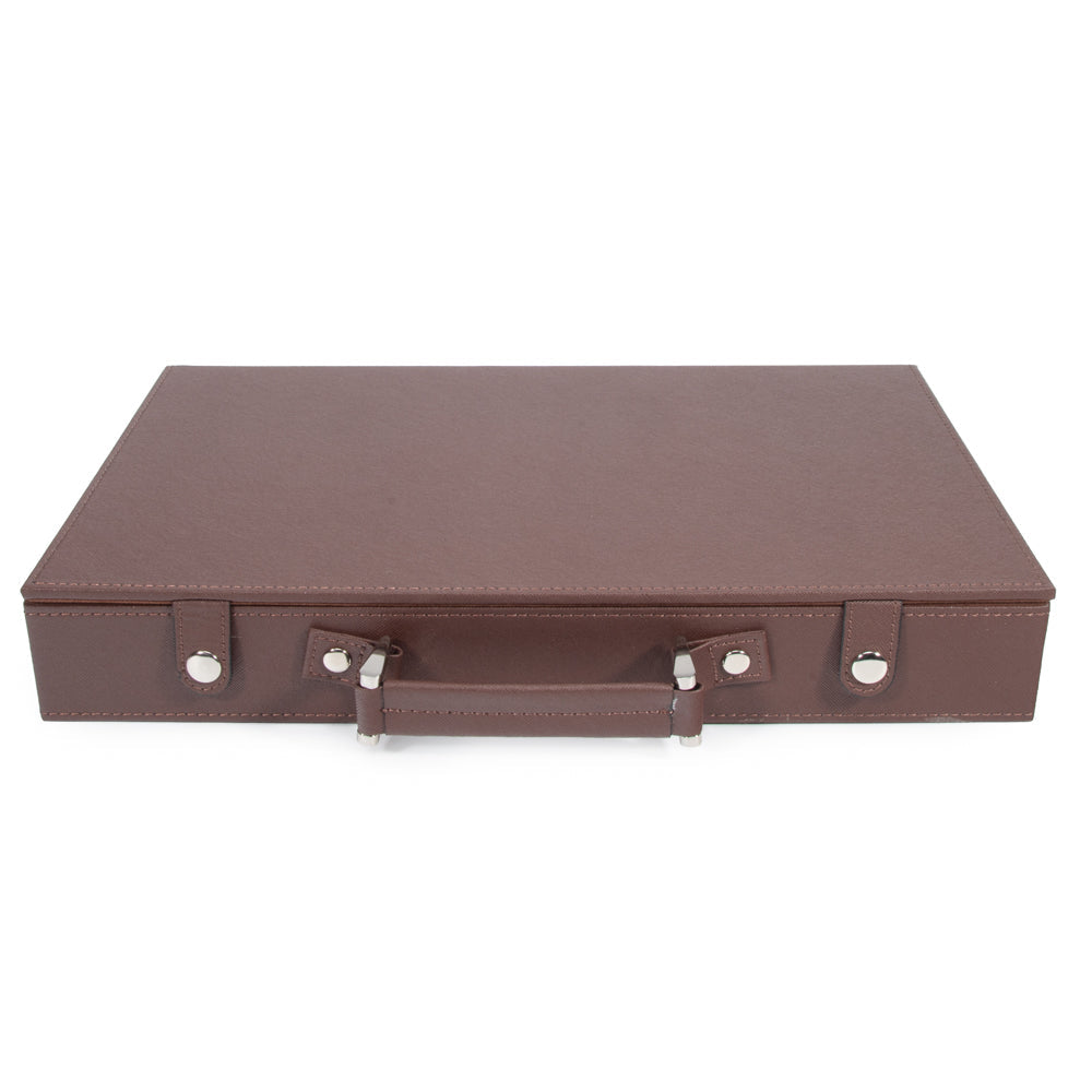 Brouk & Co Giftware Rowan 200 Chip Style Poker Set Brown
