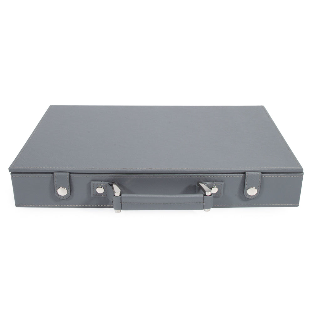 Brouk & Co Giftware Rowan 200 Chip Style Poker Set Steel Grey