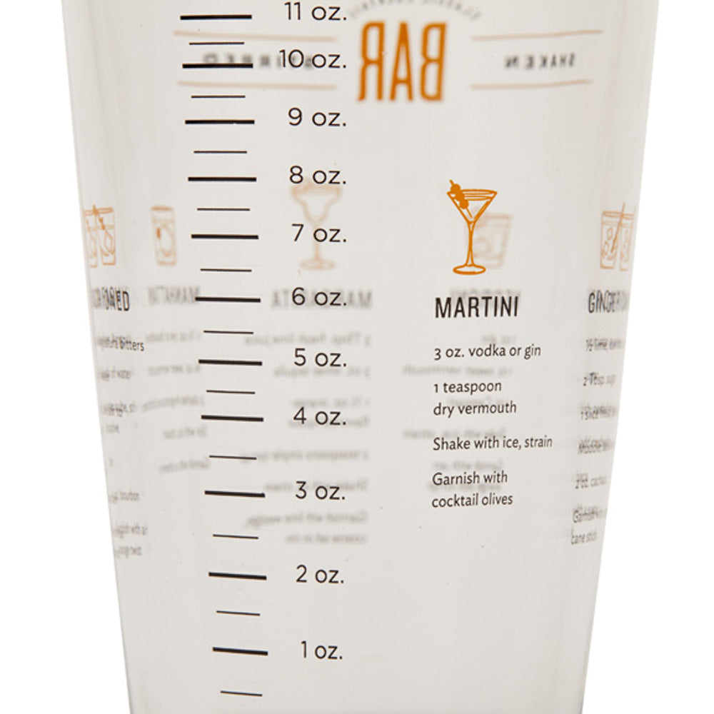 Brouk & Co Giftware Skye Cocktail Recipe Shaker (Gold)