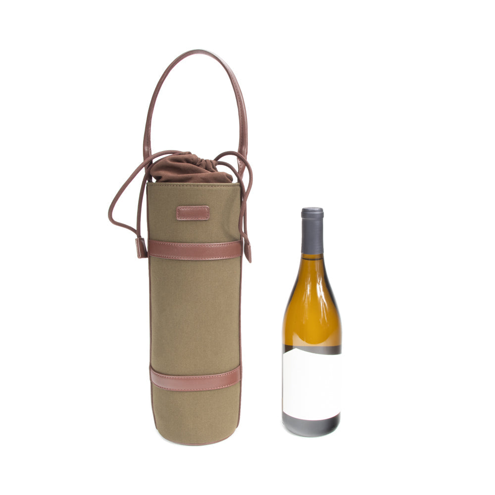 Brouk & Co Giftware Skyler Single Wine Bag Olive