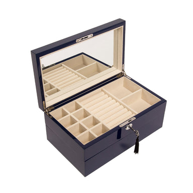 Brouk & Co Giftware Stackable Jewelry Box set of 2 Navy
