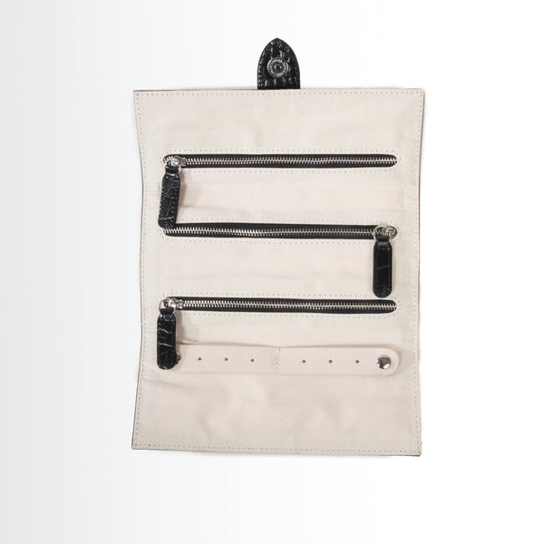 Brouk & Co Giftware Sydney 3 Pocket Jewelry Roll Black