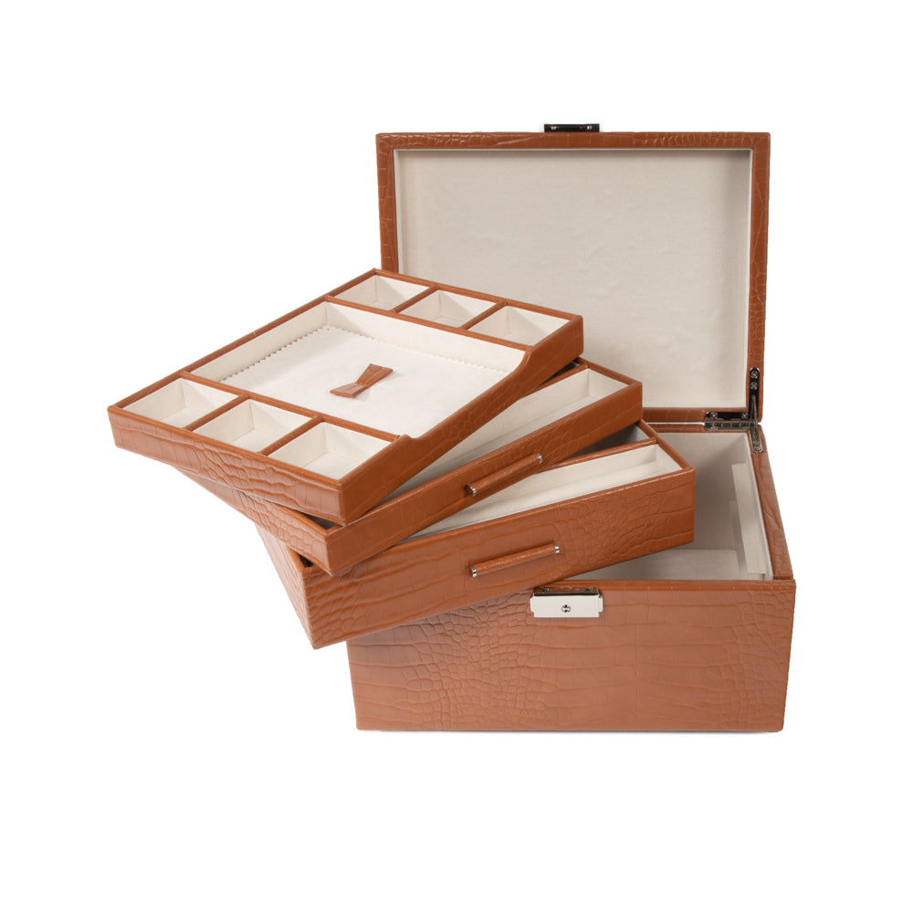 Brouk & Co Giftware Brown Sydney 3 Tray Jewelry Box